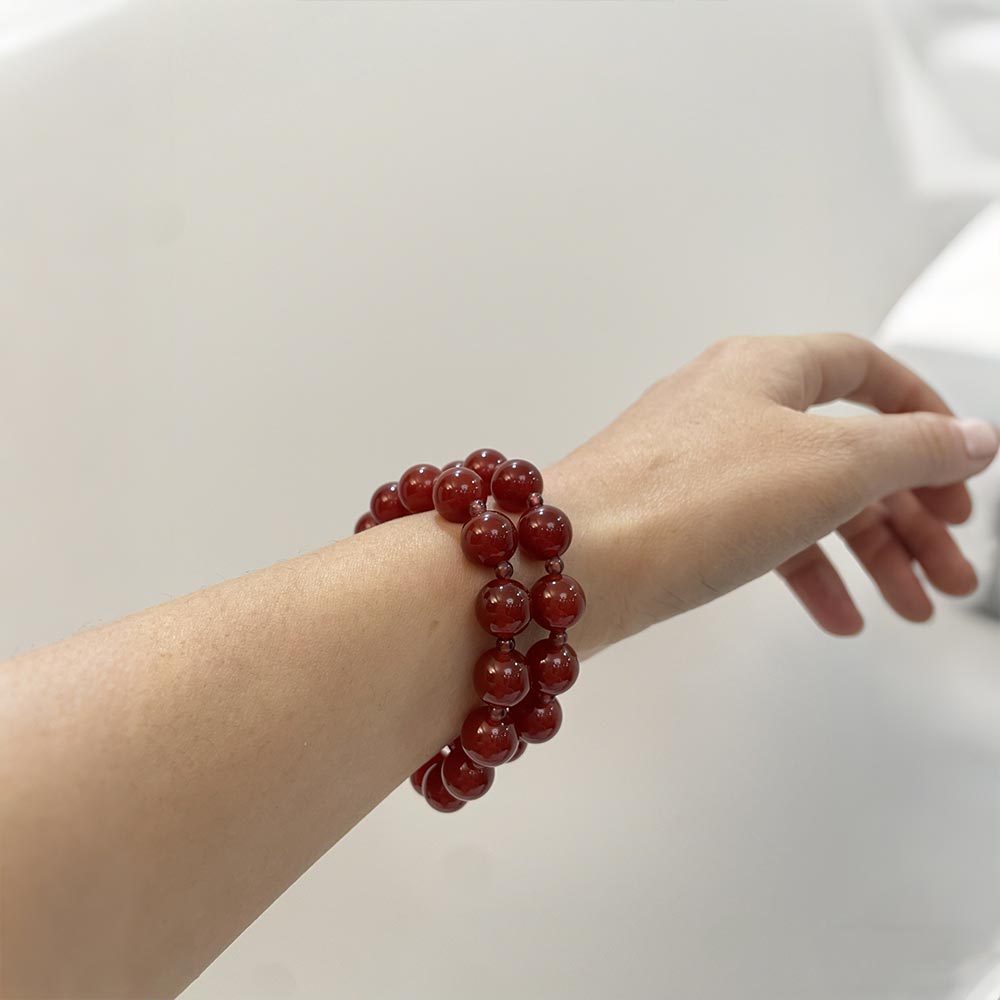 Red Agate Double Wrap Protection Bracelet