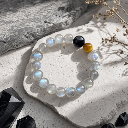 Moonstone & Tiger’s Eye Bracelet for Intuition, Confidence & Protection