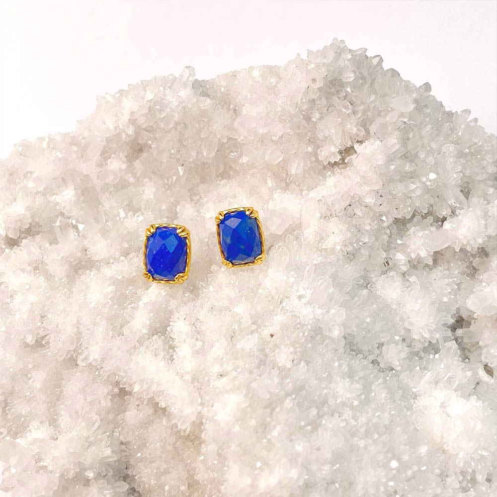 Lapis Lazuli Stud Earrings for Clarity, Confidence & Self-Expression