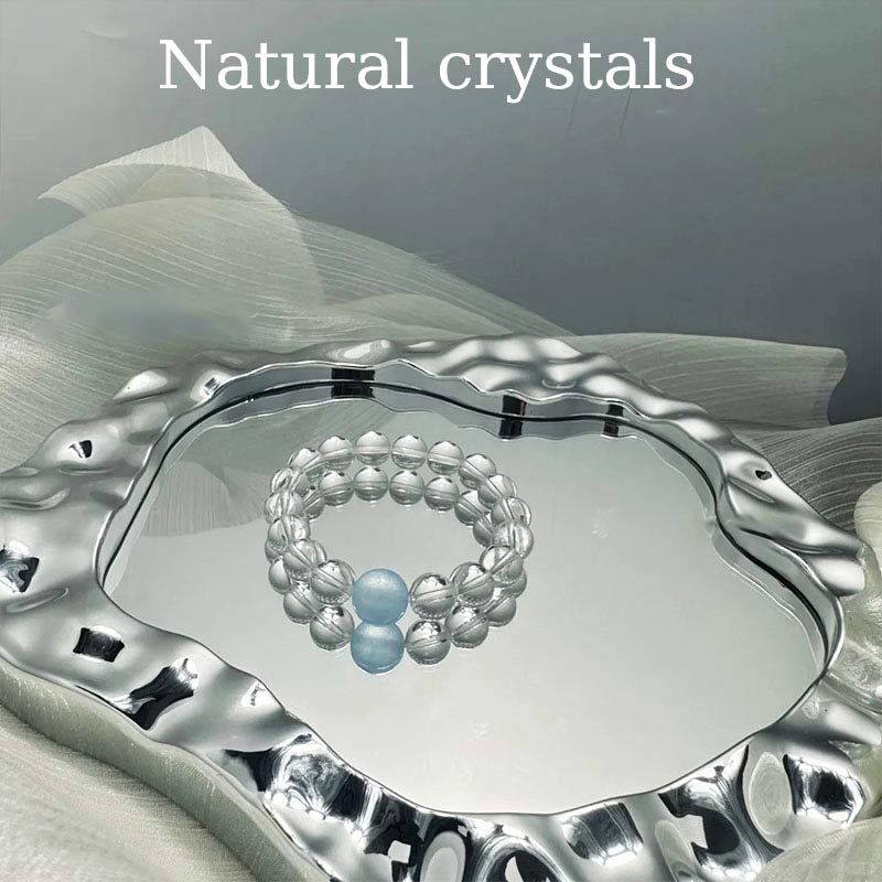 Aquamarine & Clear Quartz Bracelet