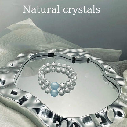 Aquamarine & Clear Quartz Bracelet