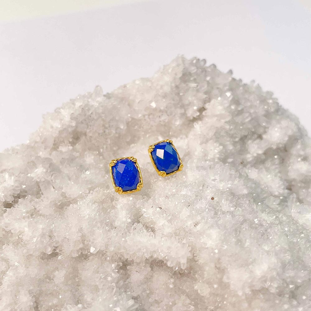 Lapis Lazuli Stud Earrings for Clarity, Confidence & Self-Expression