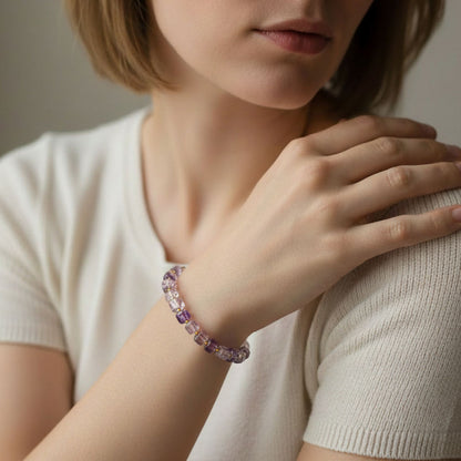 Clear Quartz & Amethyst Bracelet for Clarity, Calm & Inner Balance
