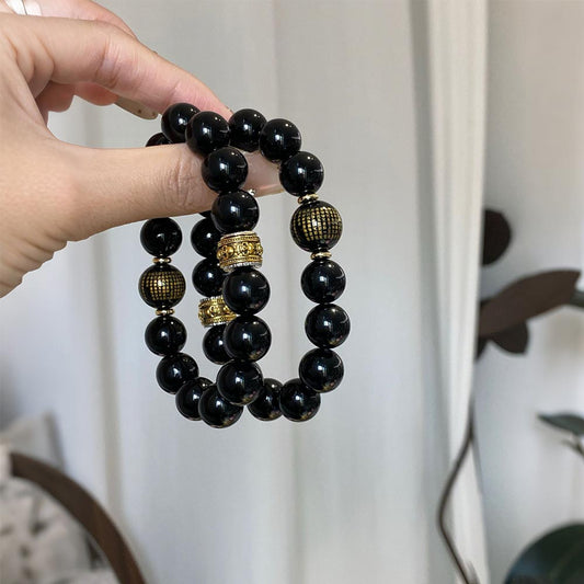 Black Obsidian Bracelet for Protection, Grounding &amp; Emotional Stability
