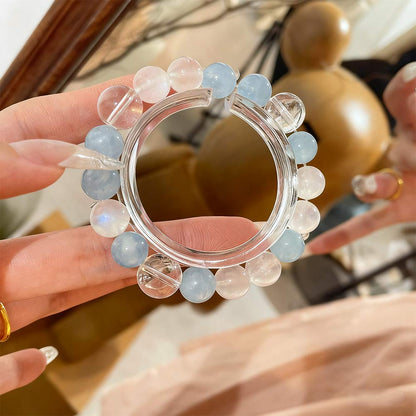 Clear Quartz, Aquamarine & Blue Moonstone Energy Bracelet