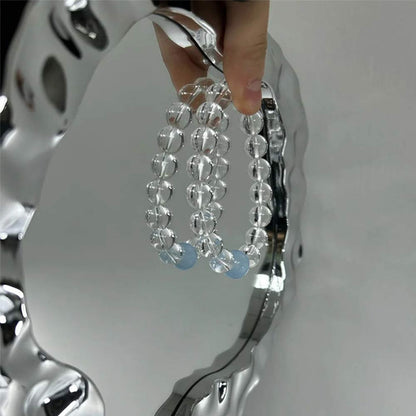 Aquamarine & Clear Quartz Bracelet