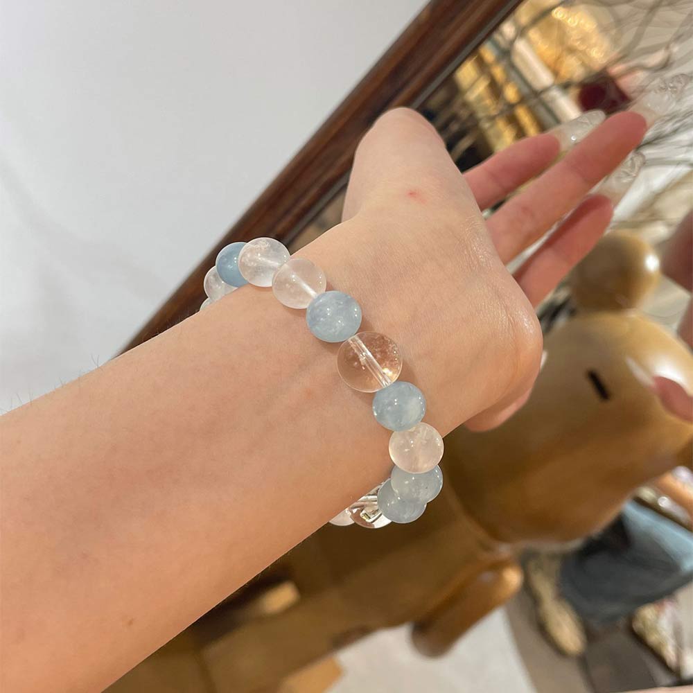 Clear Quartz, Aquamarine & Blue Moonstone Energy Bracelet