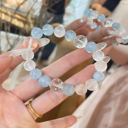 Clear Quartz, Aquamarine & Blue Moonstone Energy Bracelet
