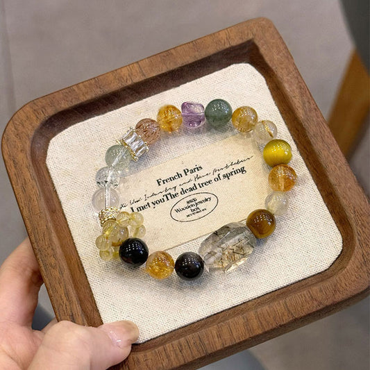 Powerful 7 Chakra Crystal Bracelet- Clarity Protection Grounding and Abundance