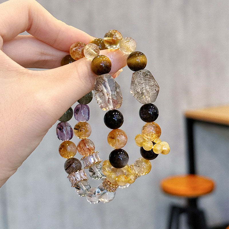 Powerful 7 Chakra Crystal Bracelet- Clarity Protection Grounding and Abundance