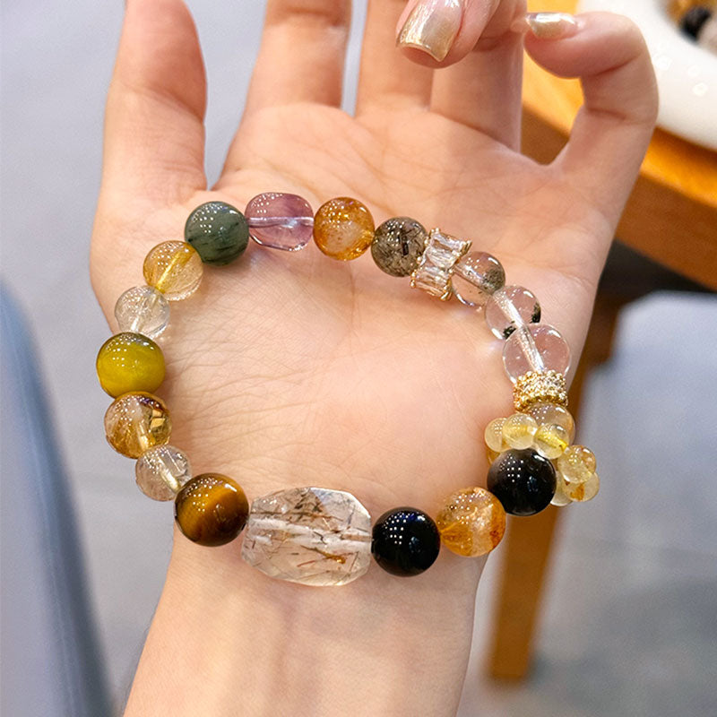 Powerful 7 Chakra Crystal Bracelet- Clarity Protection Grounding and Abundance