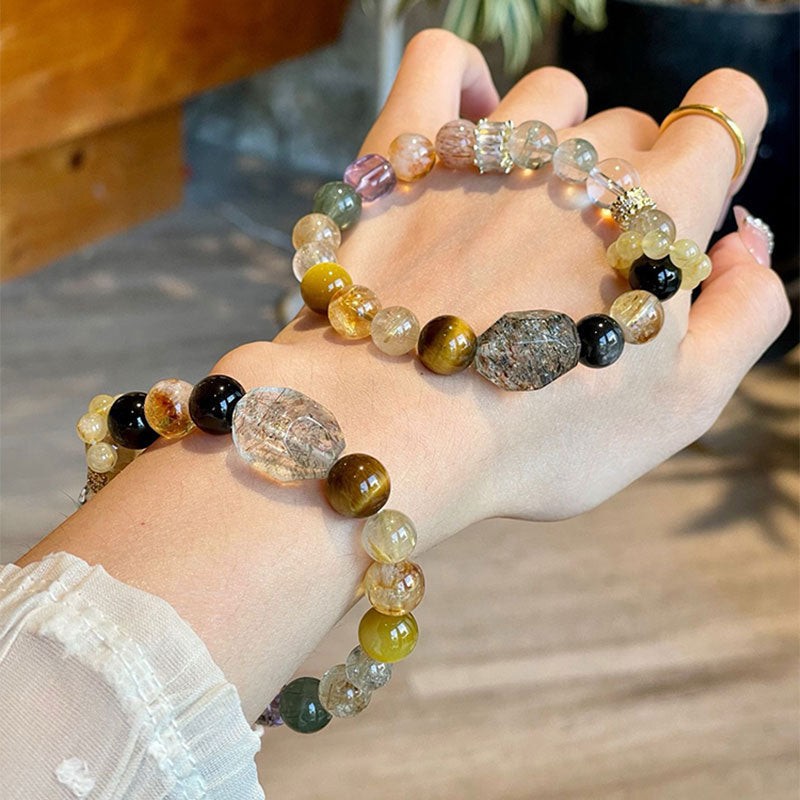 Powerful 7 Chakra Crystal Bracelet- Clarity Protection Grounding and Abundance