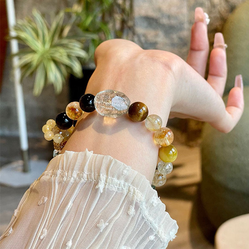 Powerful 7 Chakra Crystal Bracelet- Clarity Protection Grounding and Abundance