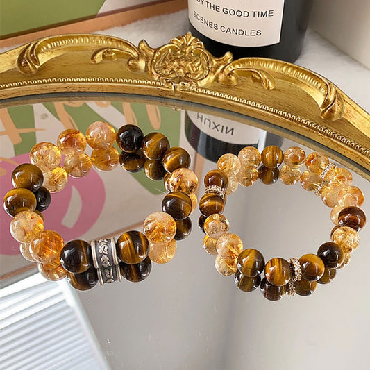 Golden Bond | Tiger’s Eye & Citrine Couple Bracelet