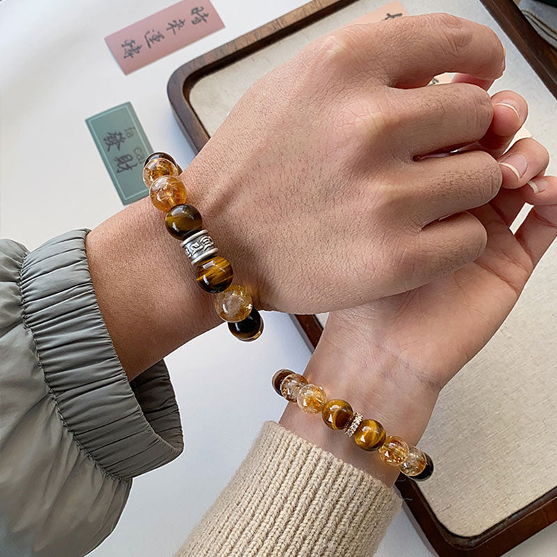 Golden Bond | Tiger’s Eye & Citrine Couple Bracelet