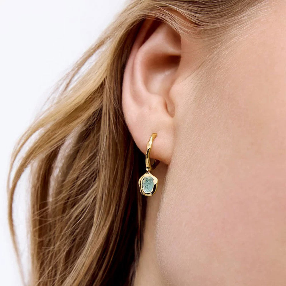 Aquamarine Earrings – Sterling Silver with 18K Gold Plating