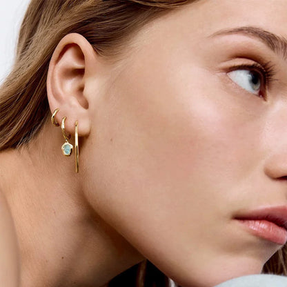 Aquamarine Earrings – Sterling Silver with 18K Gold Plating