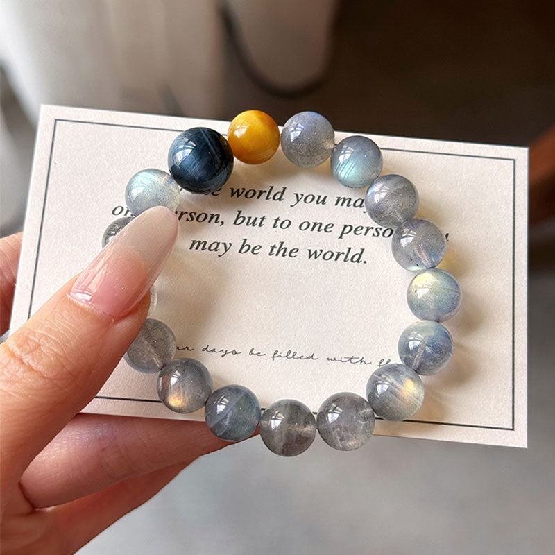 The Guardian’s Balance Crystal Bracelet-Moonstone, Tiger Eyes