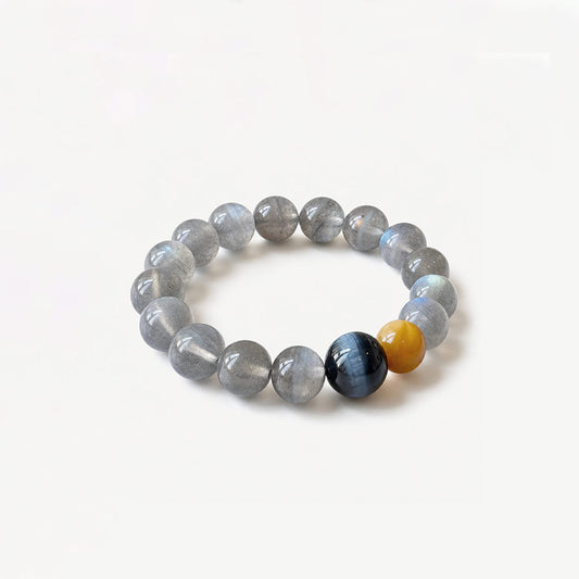 Moonstone & Tiger’s Eye Bracelet for Intuition, Confidence & Protection