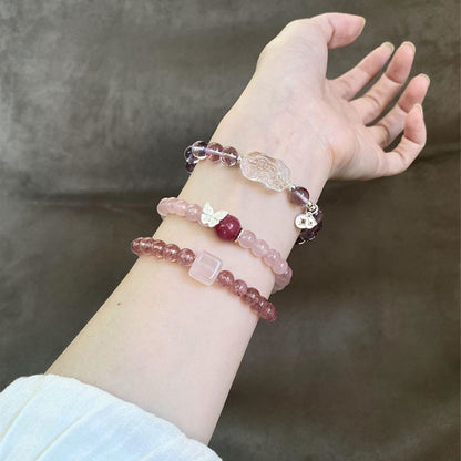 The Wisdom & Wealth Guardian Bracelet | Amethyst & White Quartz Pixiu