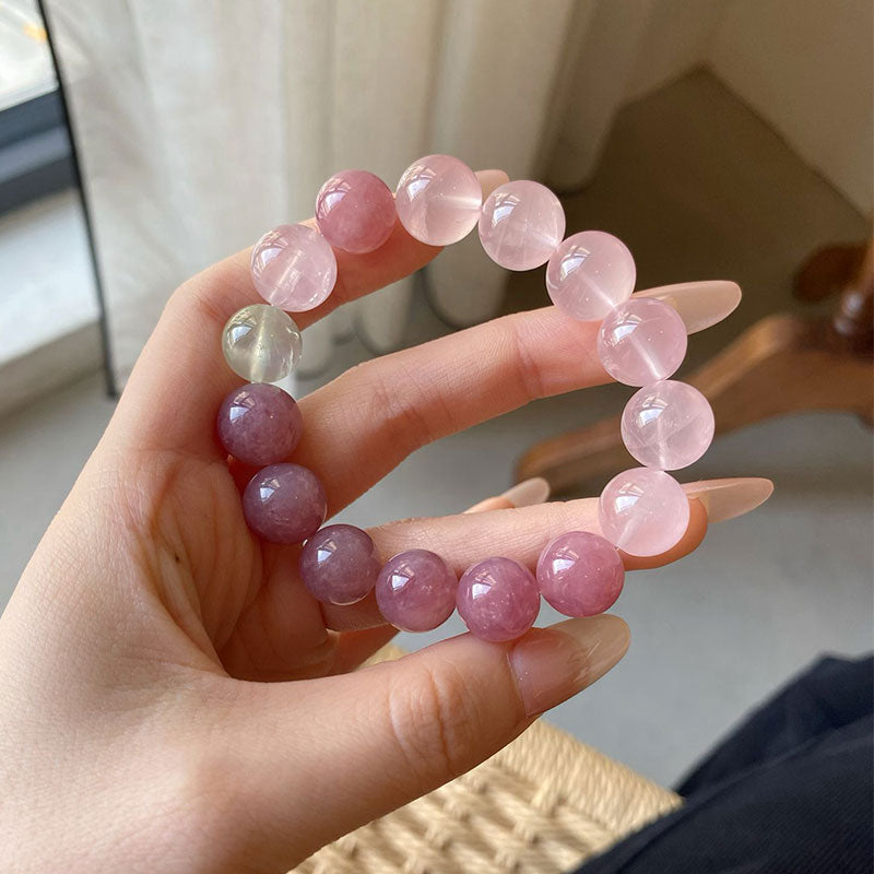 Rose Quarte, Prehnite-The Blossom Grace Crystal Bracelet