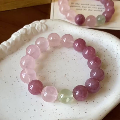 Rose Quarte, Prehnite-The Blossom Grace Crystal Bracelet
