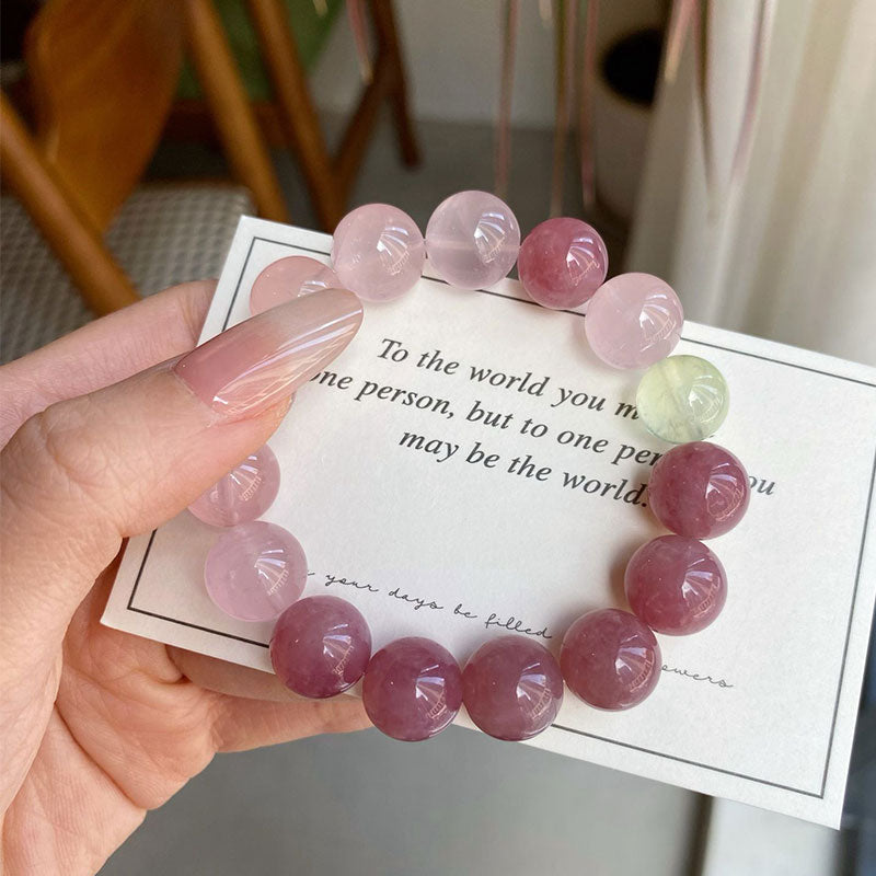 Rose Quarte, Prehnite-The Blossom Grace Crystal Bracelet