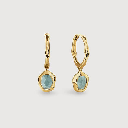 Aquamarine Earrings – Sterling Silver with 18K Gold Plating