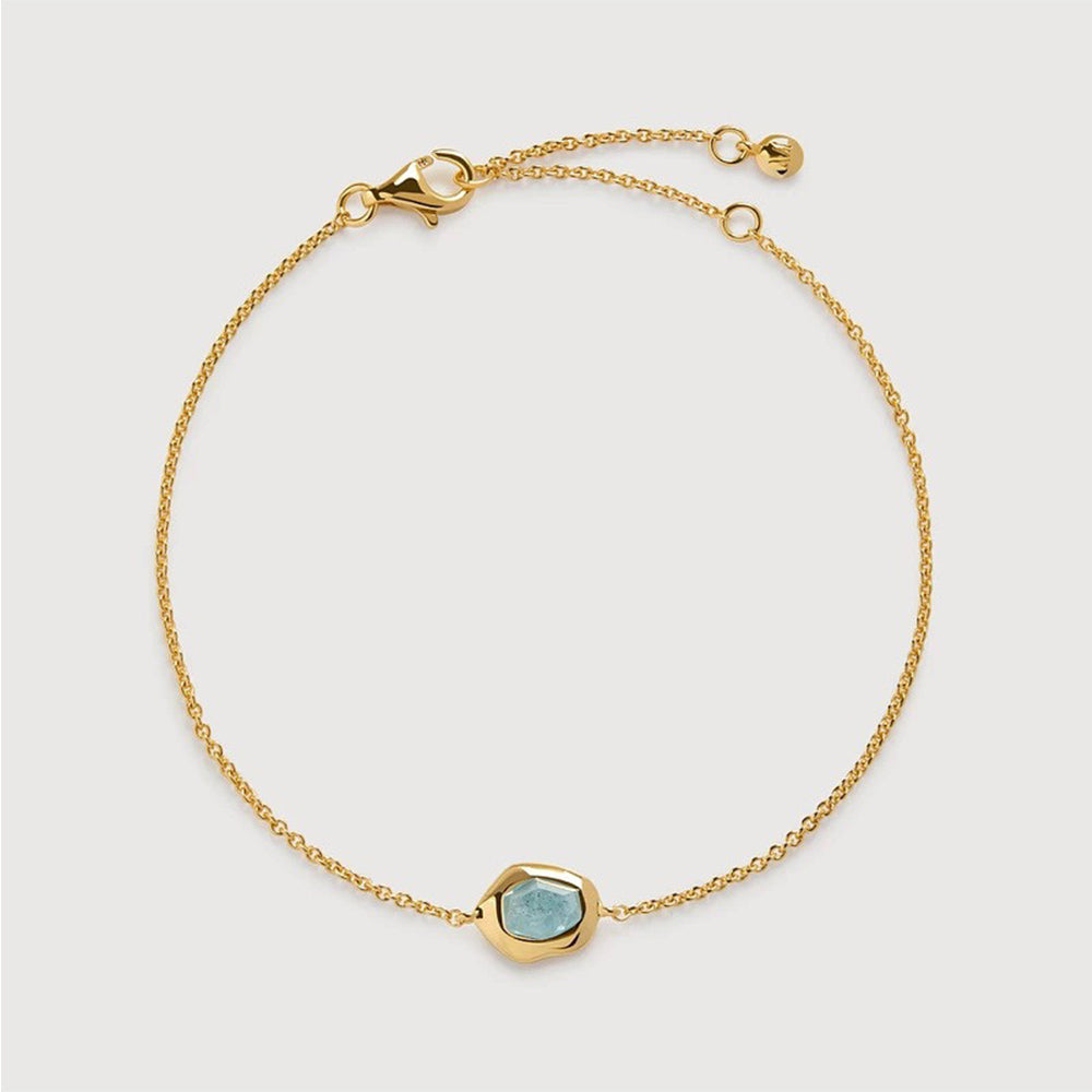 Aquamarine Bracelet – Sterling Silver with 18K Gold Plating
