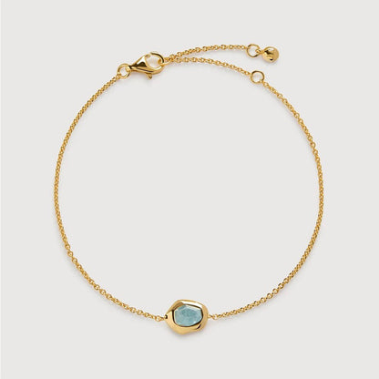 Aquamarine Bracelet – Sterling Silver with 18K Gold Plating