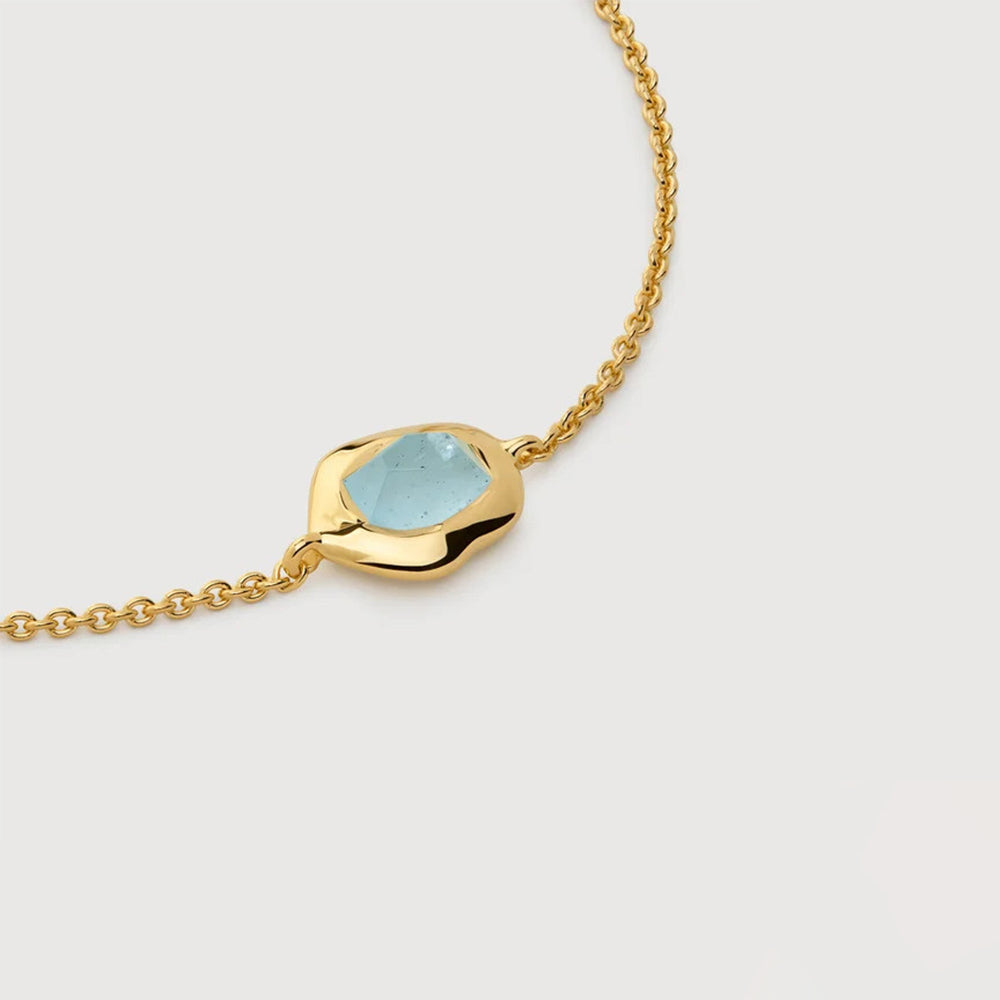 Aquamarine Bracelet – Sterling Silver with 18K Gold Plating