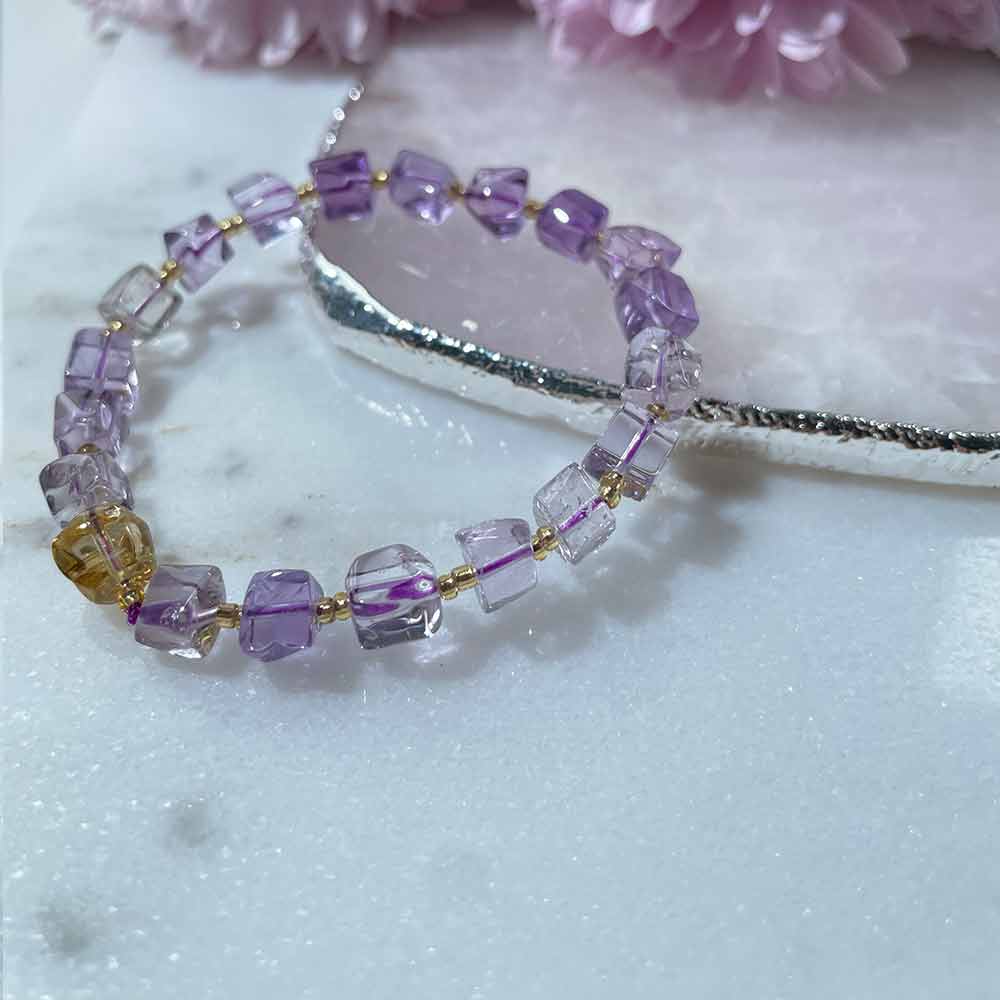 Clear Quartz & Amethyst Bracelet for Clarity, Calm & Inner Balance