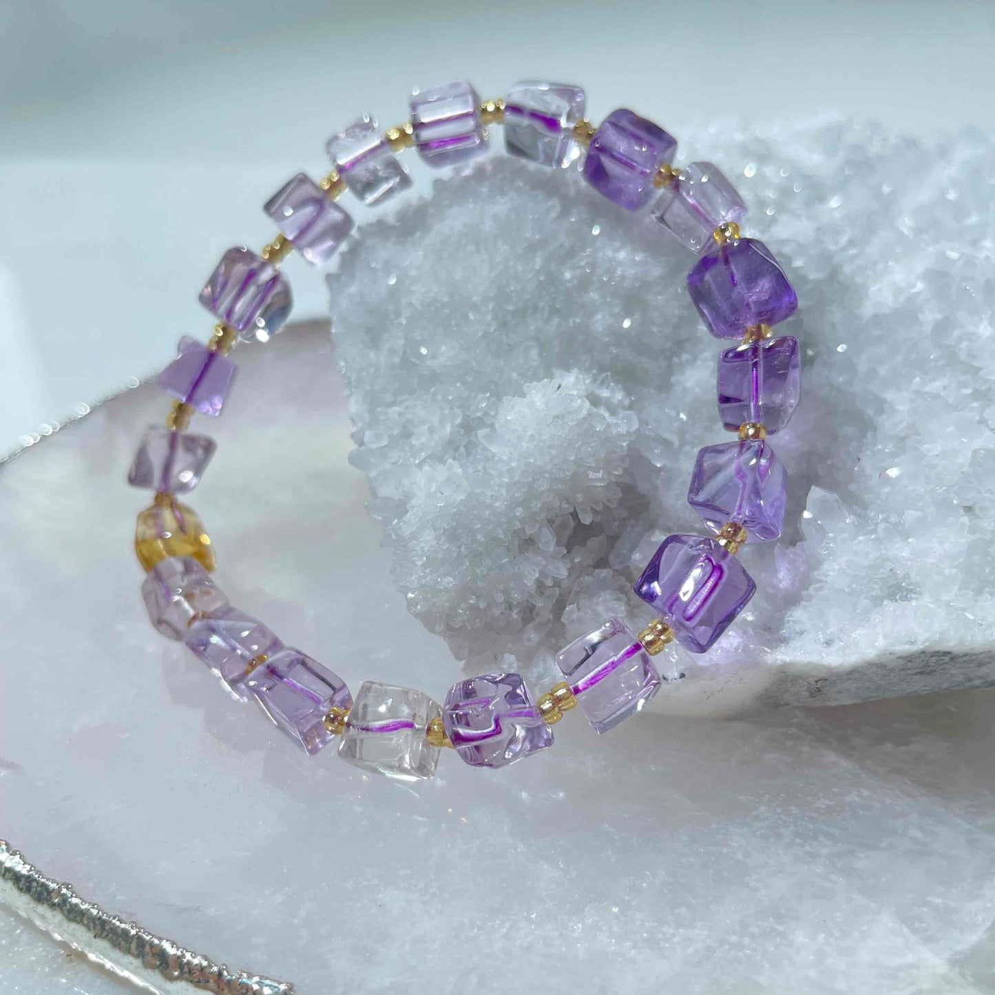 Clear Quartz & Amethyst Bracelet for Clarity, Calm & Inner Balance