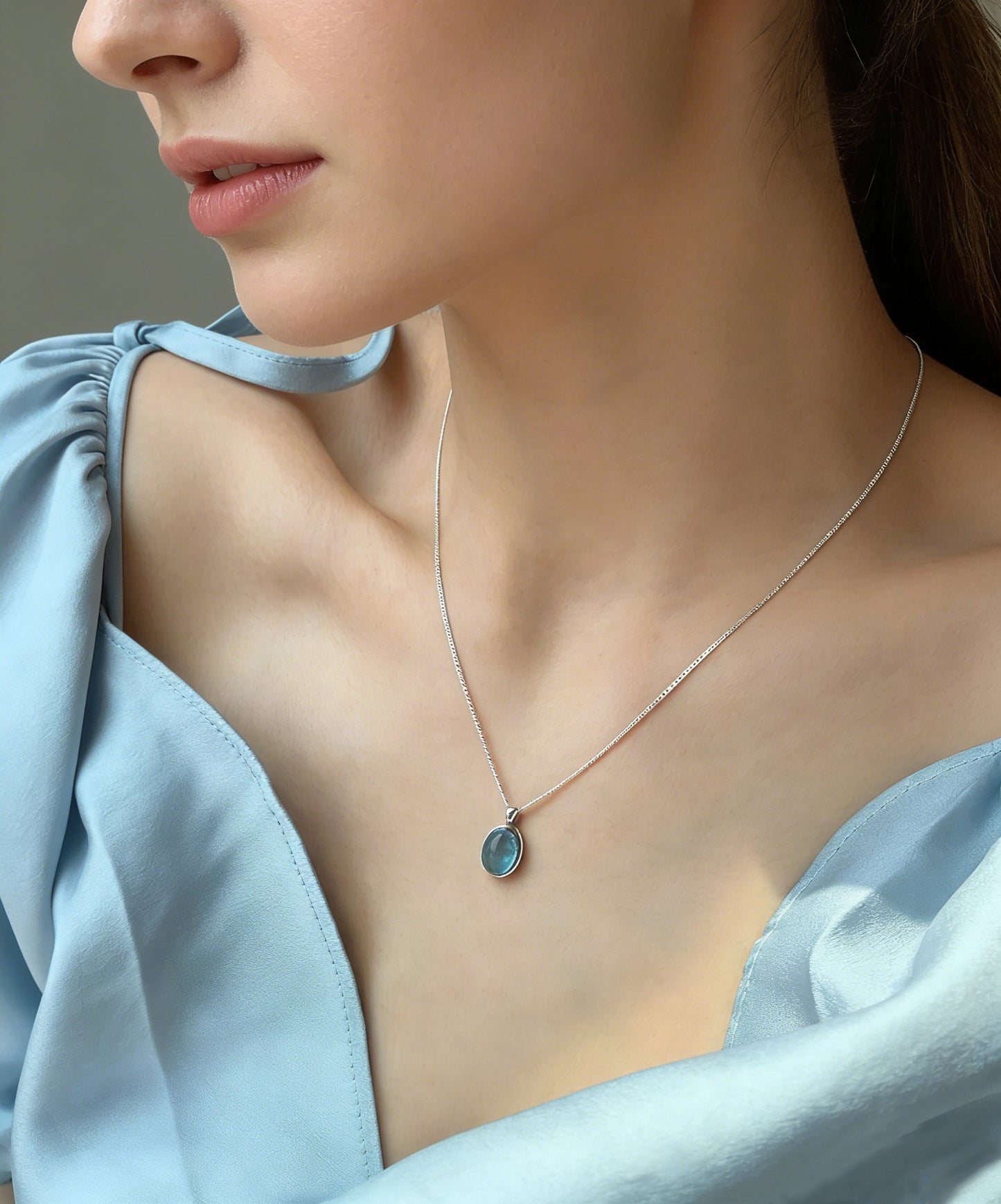 Calm & Clarity Aquamarine Pendant Necklace