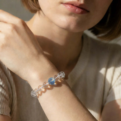 Aquamarine & Clear Quartz Bracelet for Calm, Clarity & Inner Balance